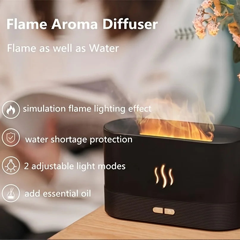 1pc Flame Effect Humidifier - Soothing Warm Light, Air Purifier & Cool Mist USB Diffuser - Stylish Aesthetic  Decor for Fall Win