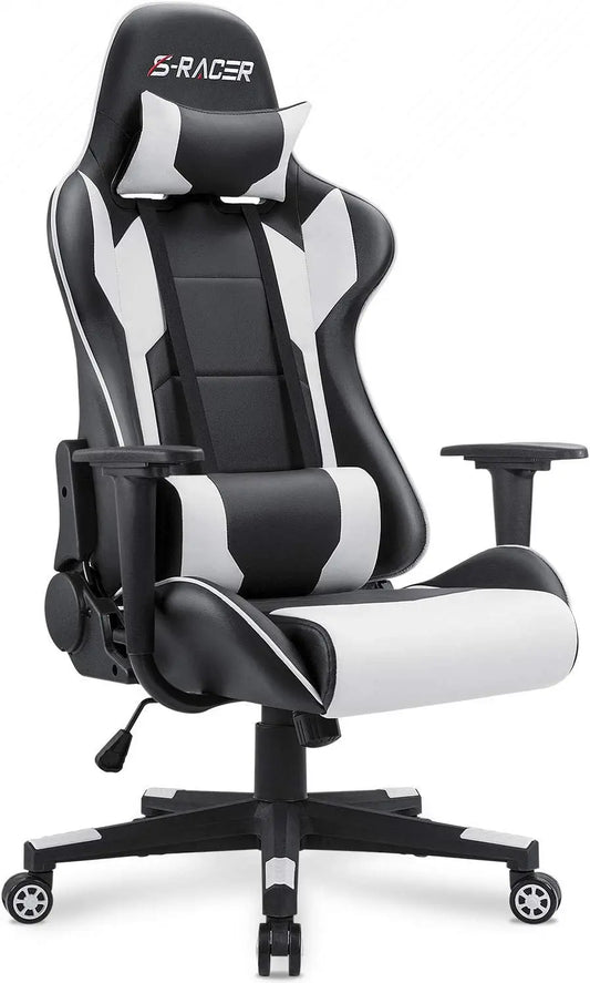 Gaming Chair, Office Chair High Back Computer Leather Desk Chair Racing Executive Ergonomic Adjustable Swivel Task